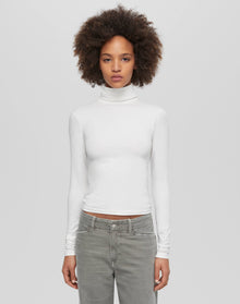 Womens | Hanes Sheer Turtleneck | Vintage White