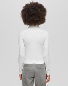 Womens | Hanes Sheer Turtleneck | Vintage White