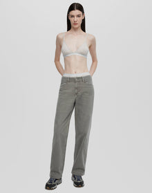Womens | Hanes Ribbed Triangle Bra | Heather Grey