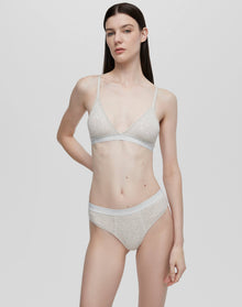 Womens | Hanes Ribbed Triangle Bra | Heather Grey