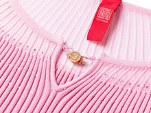 Textured Short-Sleeve Knit Sweater | Pink