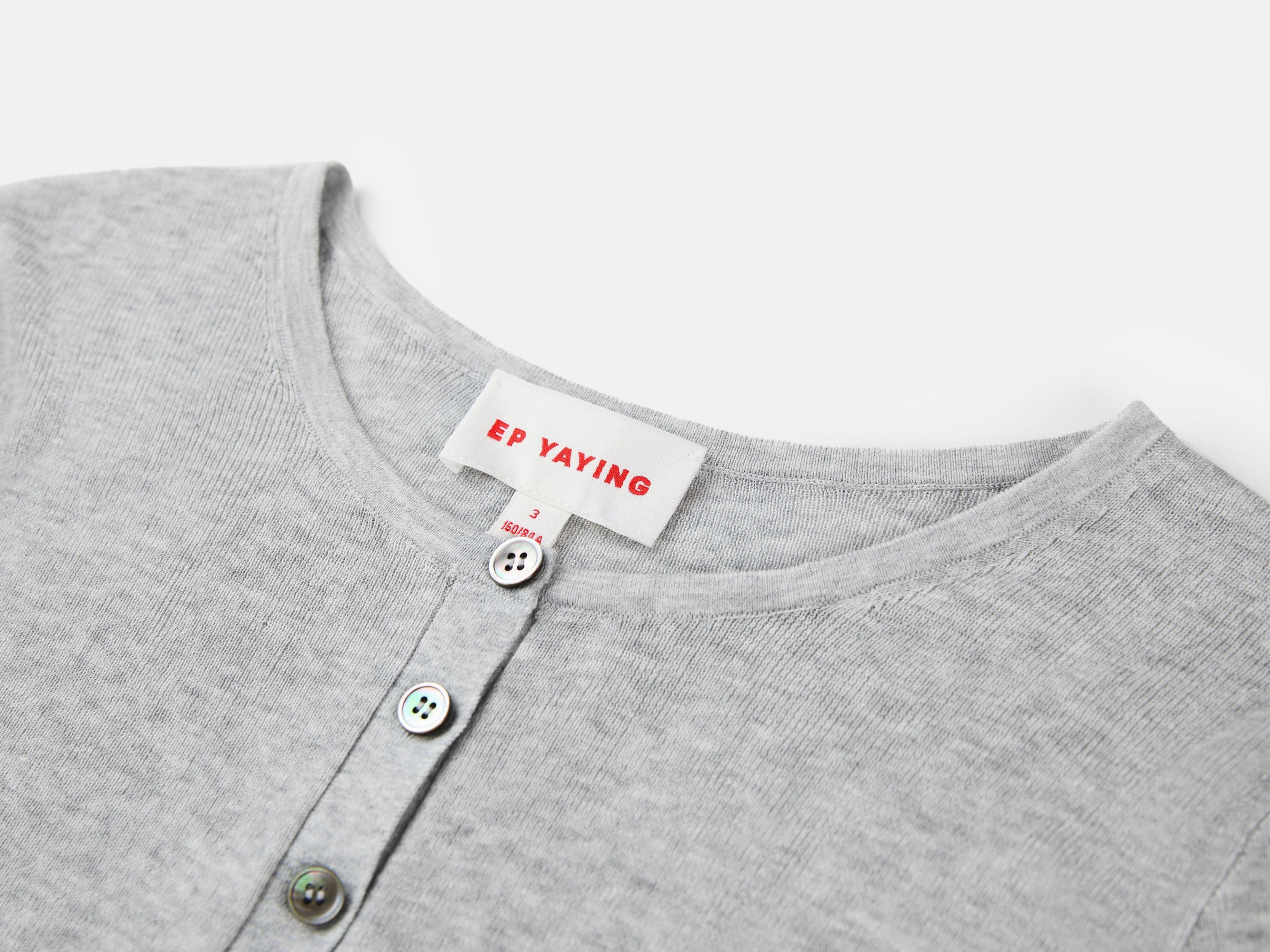 Slim round neck knit base sweater | Grey