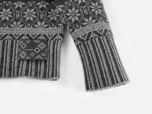 Ethnic Jacquard Cashmere Blended Knit Top | Grey