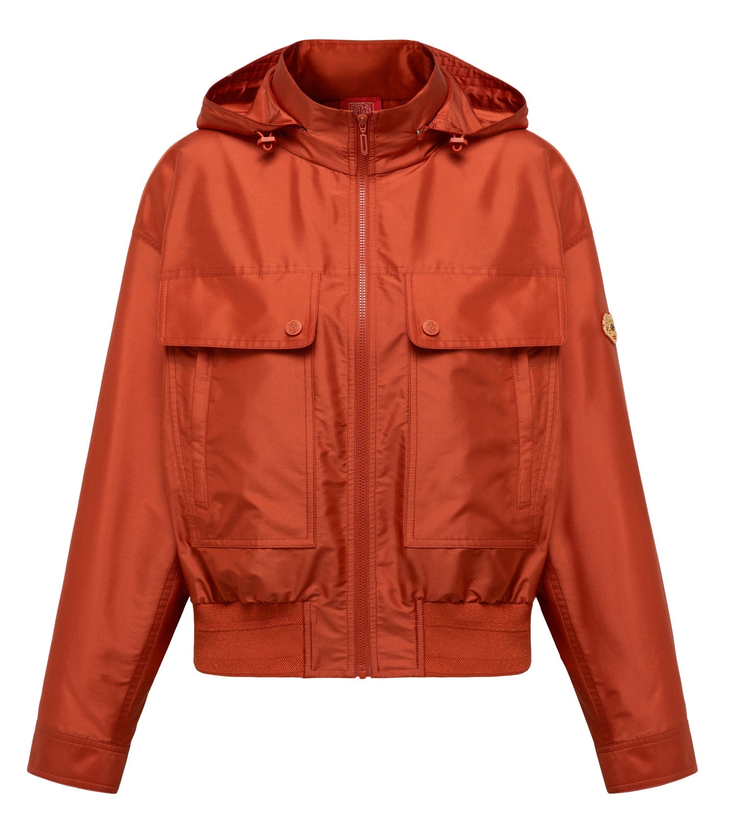 Short O-Shaped Jacket | Orange