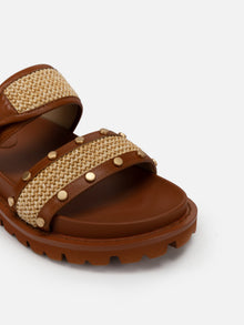 Comfortable Thick-soled Buckle Slippers | Brown