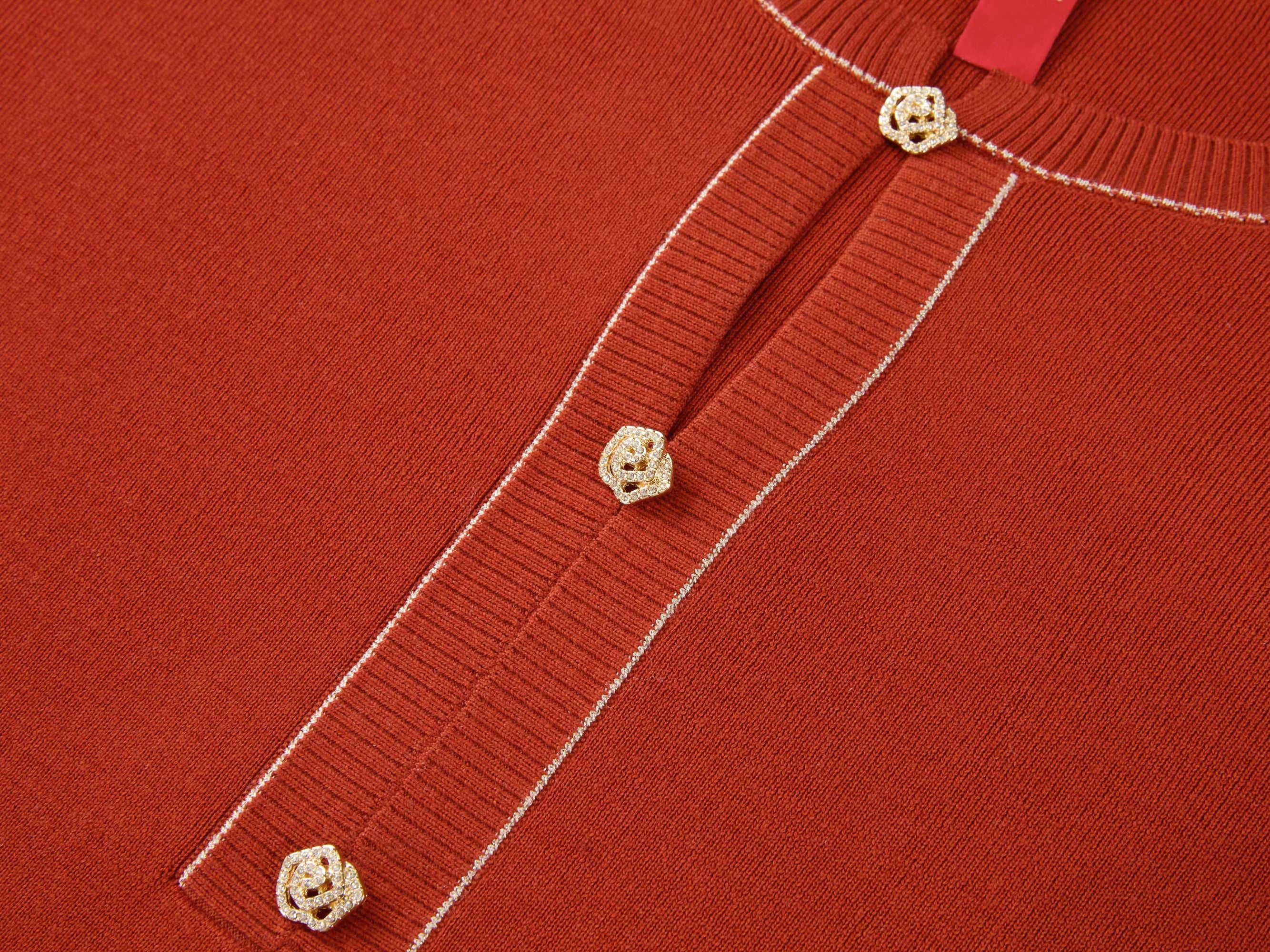 Wool Embroidered Sweater | Orange