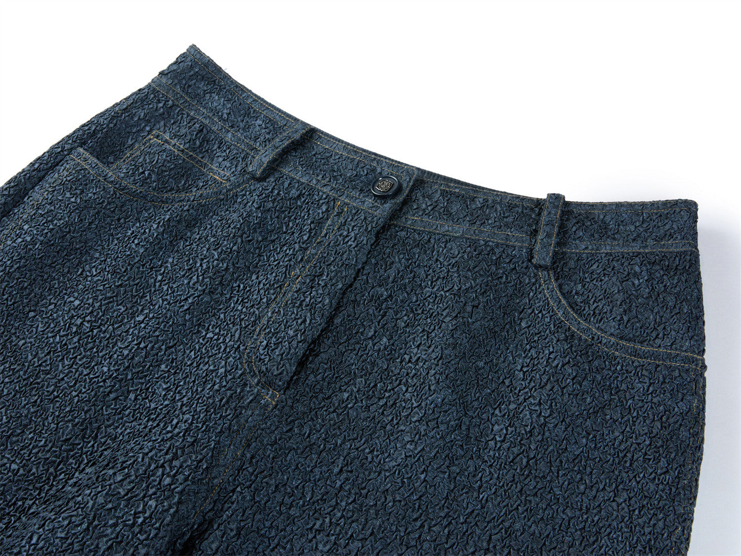 Textured Straight Pants | Navy