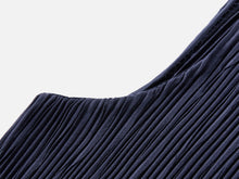 Pleated Textured Vest | Navy