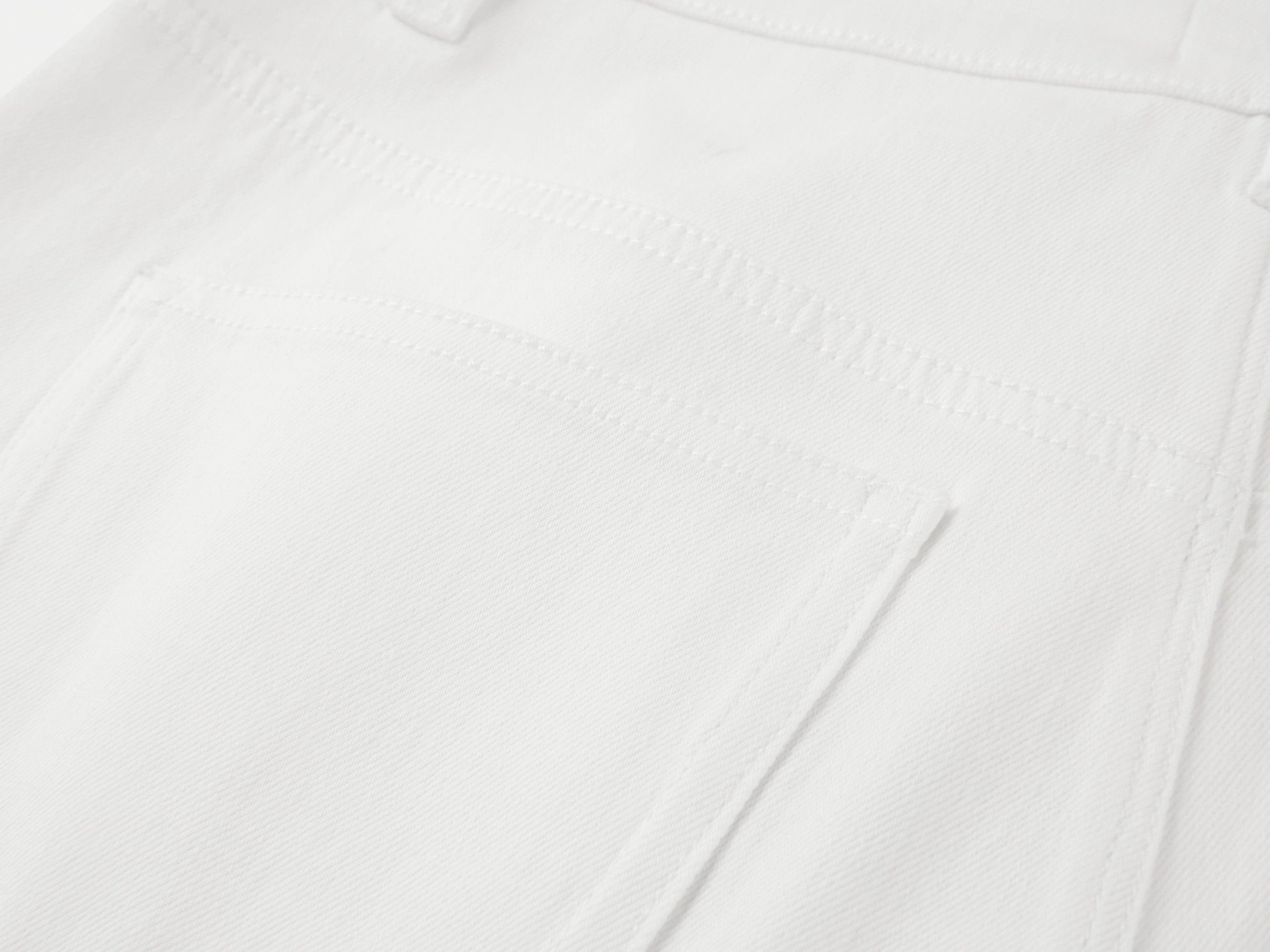 Peony Embroidered 4-Way Stretch Skirt-Front Denim Skort | White