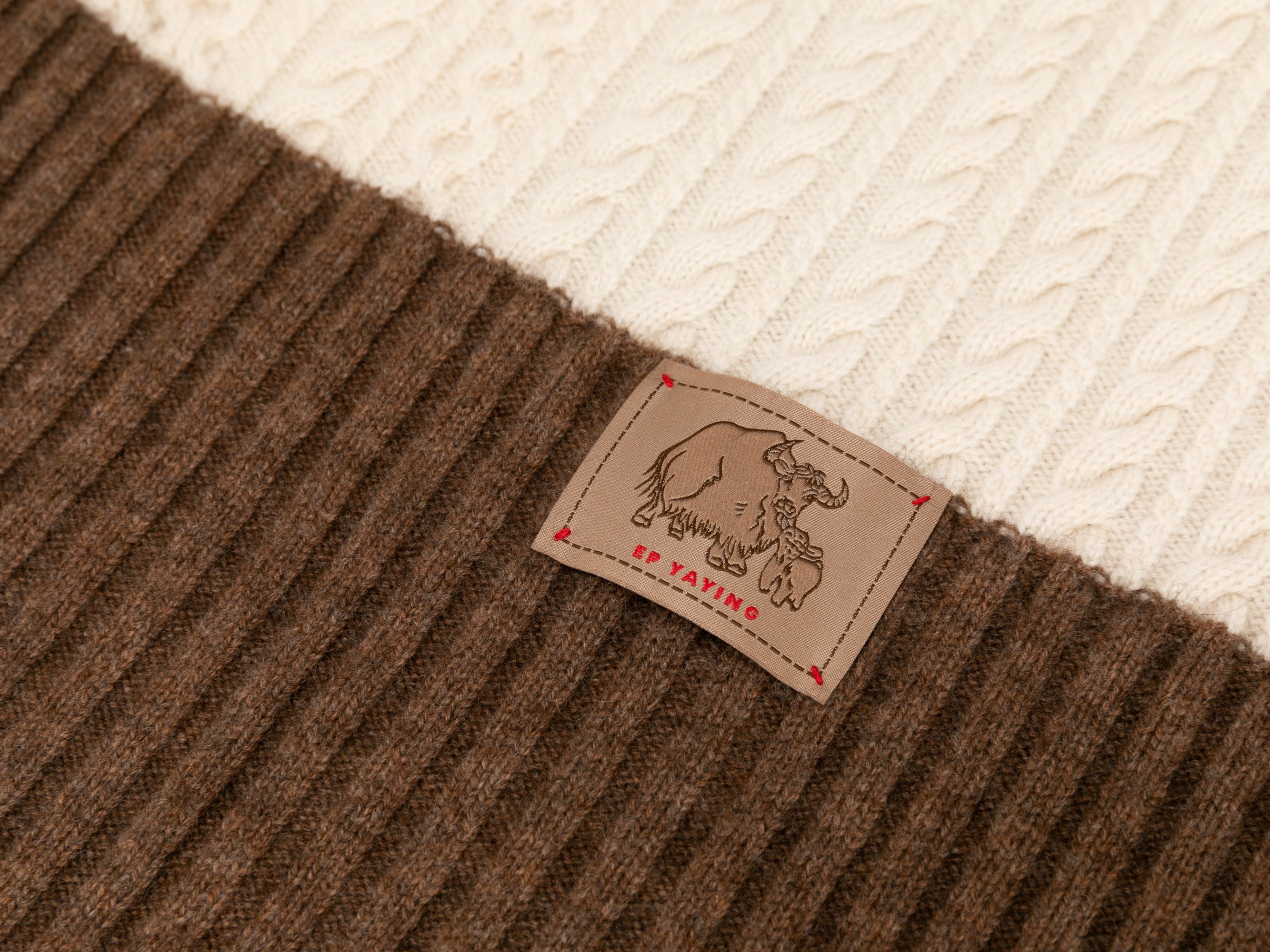Printed Shawl | Beige/Brown