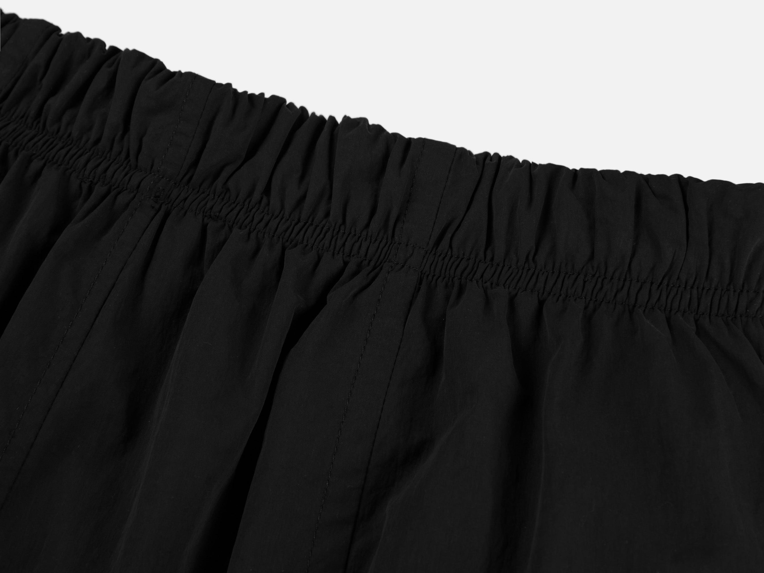 Technical Brushed Nylon Straight-Leg Wide-Leg Pants | Black