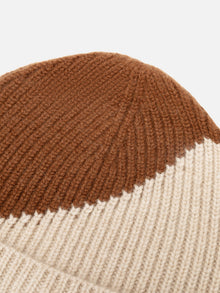 Knit Beanie | Brown/Ivory