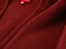 Wool-Blend Long Cardigan | Deep Red