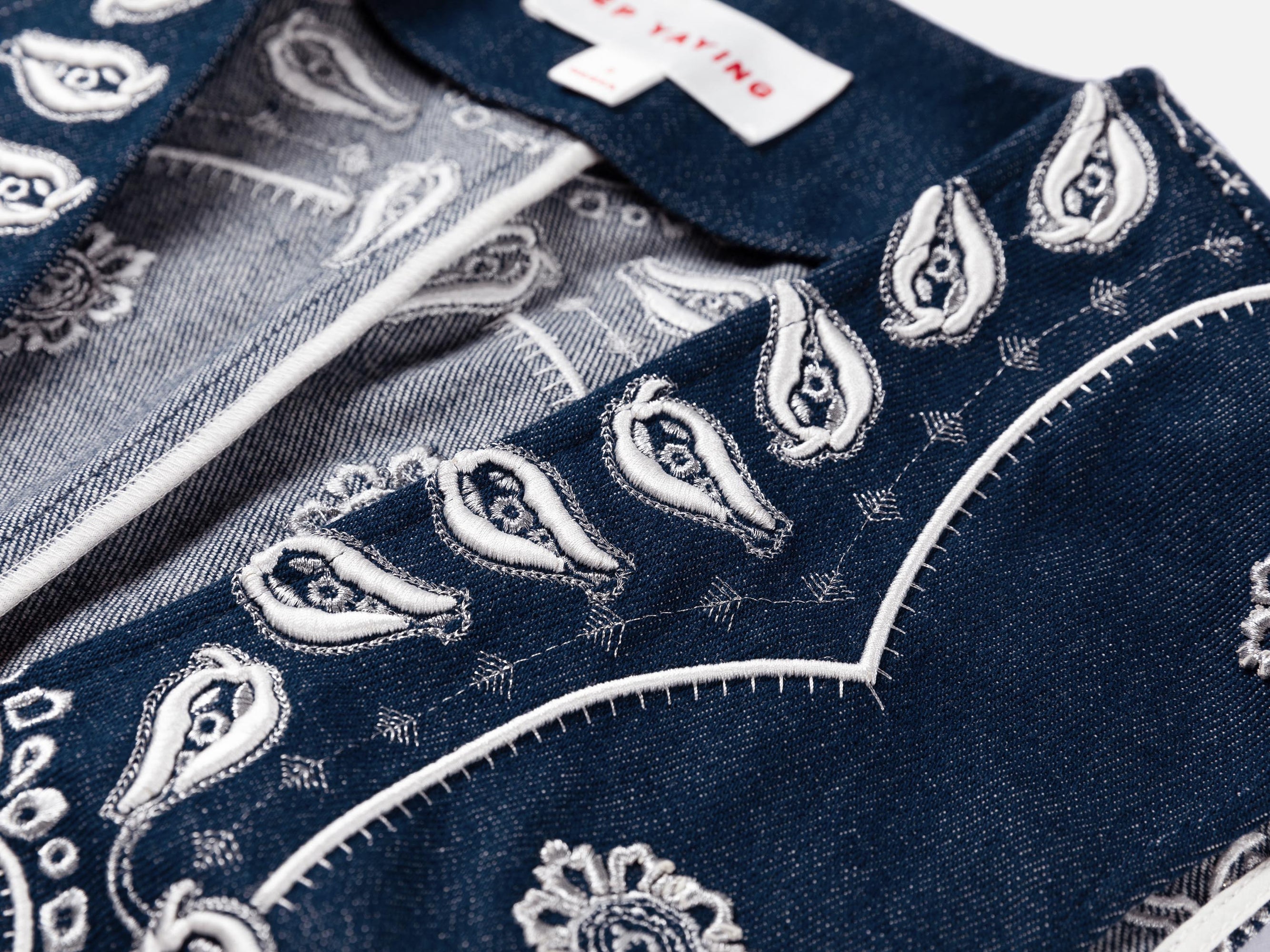 Denim Vest | Navy/White