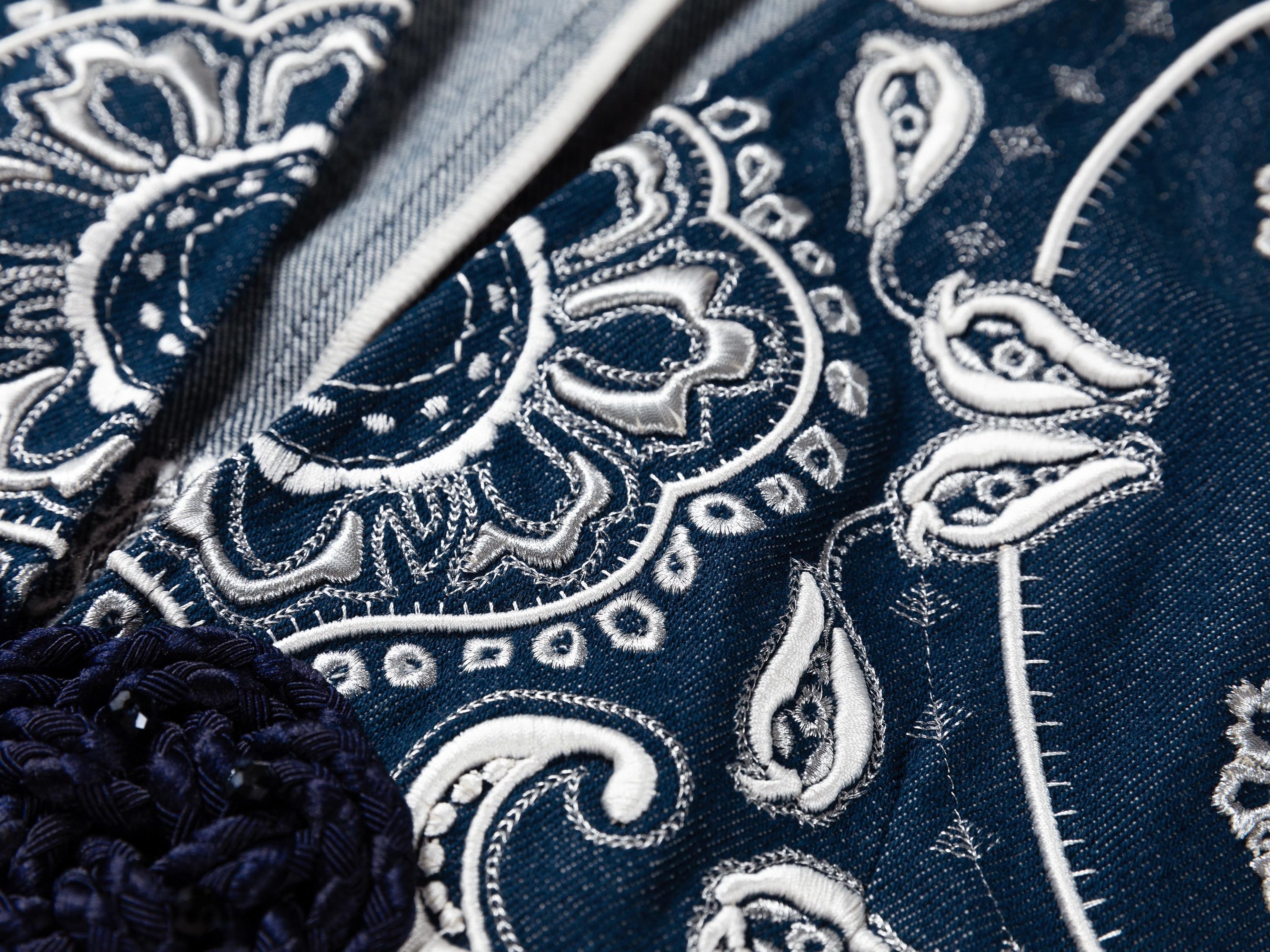 Denim Vest | Navy/White