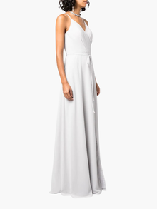 Sessa V-Neck Drape Gown | Dove Grey