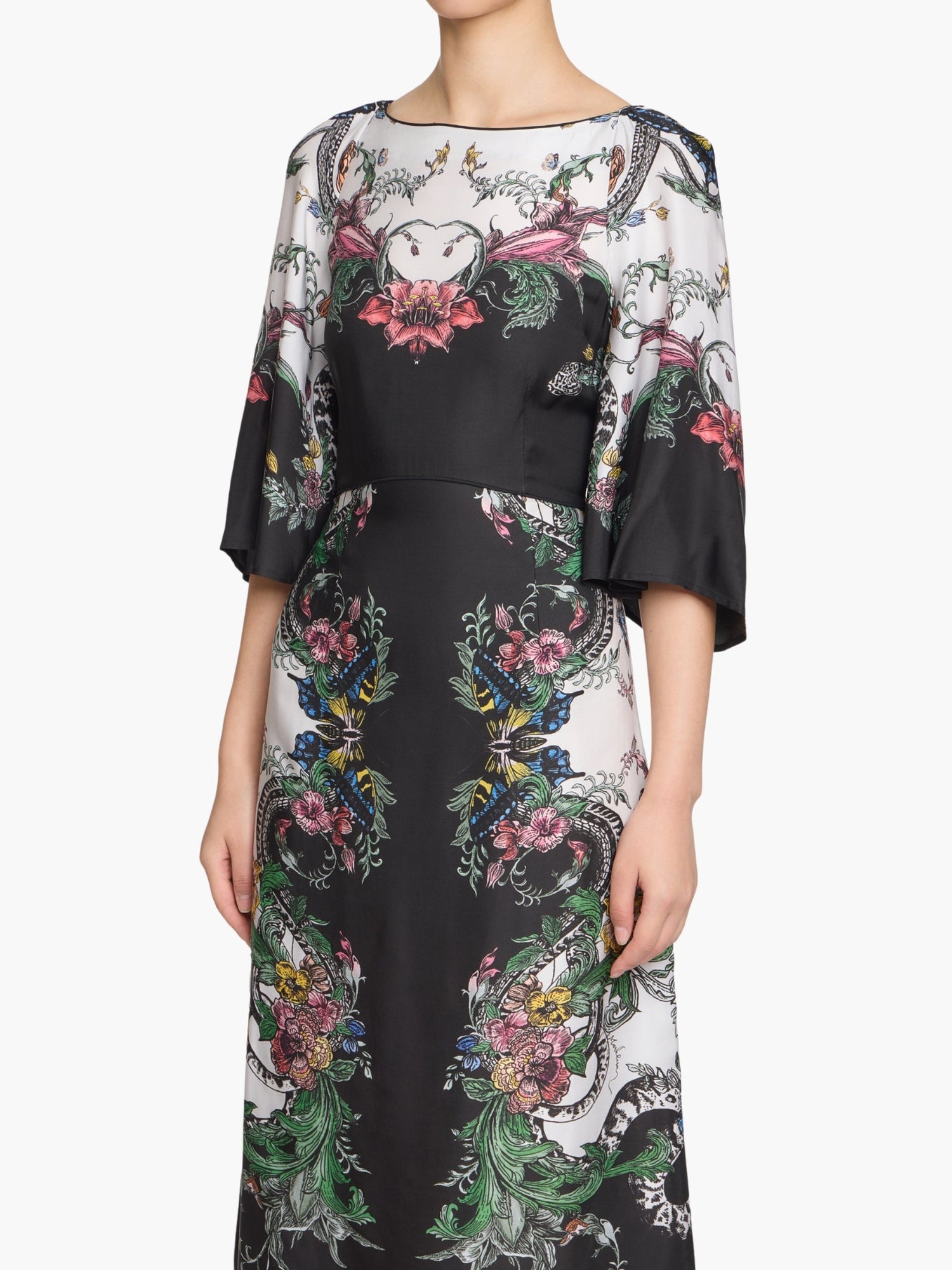 Garden of Eve Billowy Twill Empire Midi Dress | Multi