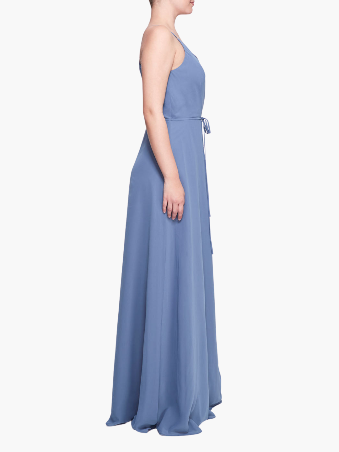 Sessa V-Neck Drape Gown | Slate Blue