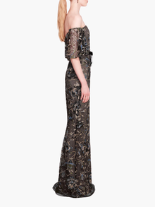 Climbing Vines Gown | Black/Blue