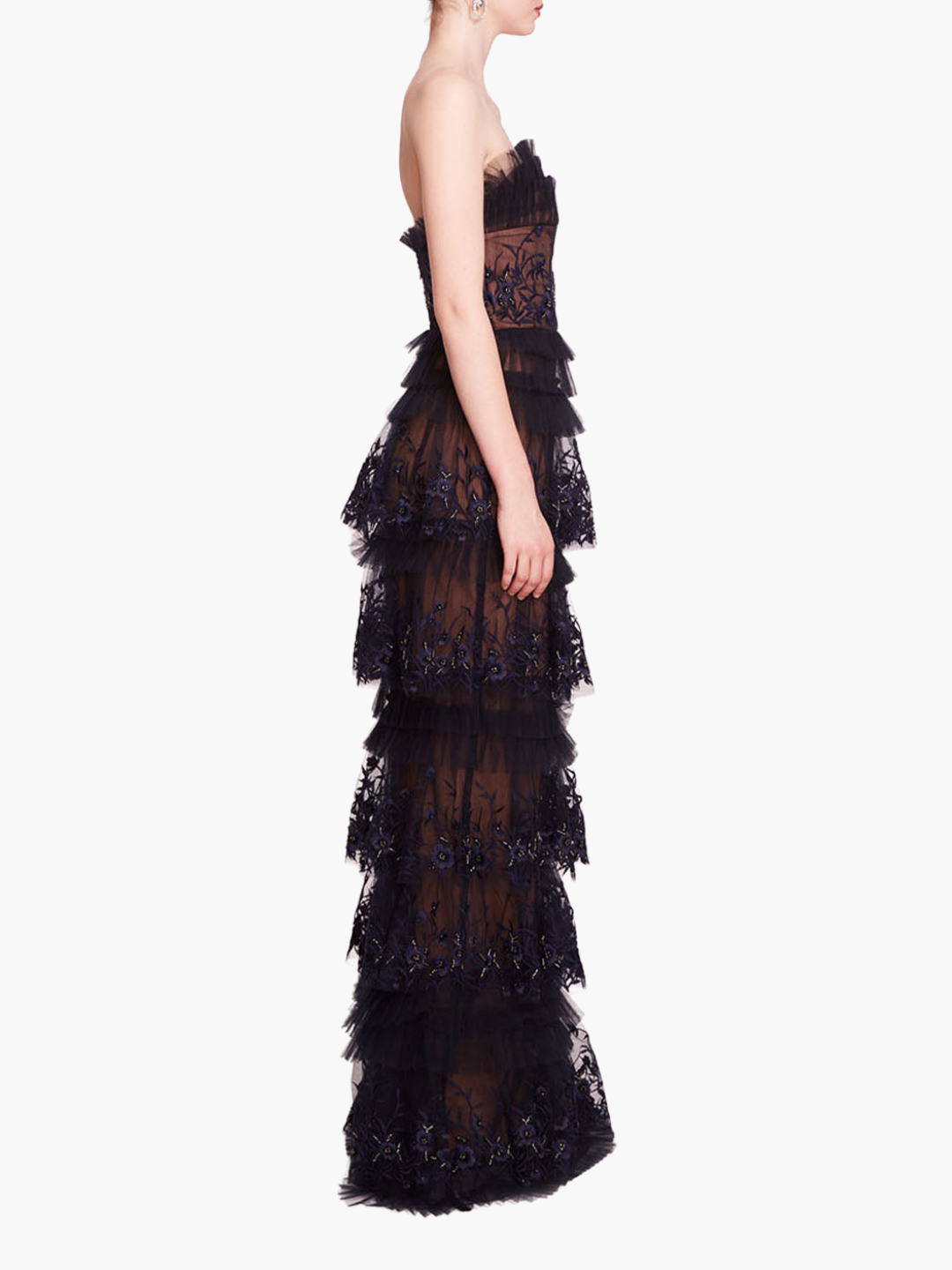 Tiered Terrarium Column Gown | Midnight