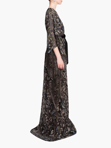 Climbing Vines Kaftan Gown | Black/Blue
