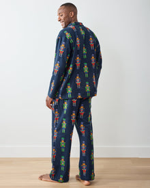 Leopard Nutcrackers - Men's Midweight Flannel Long PJ Set - Navy - Printfresh