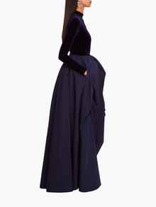 Velvet Taffeta Gown | Midnight
