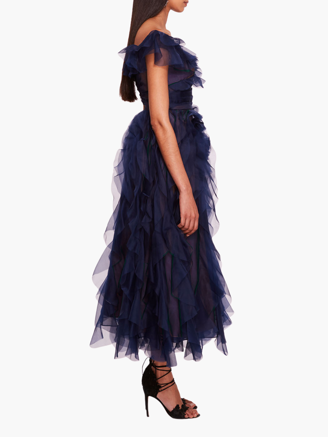 Matte Organza Midi Dress | Midnight