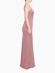 Emilia Charmuse Deep V Gown | Rose