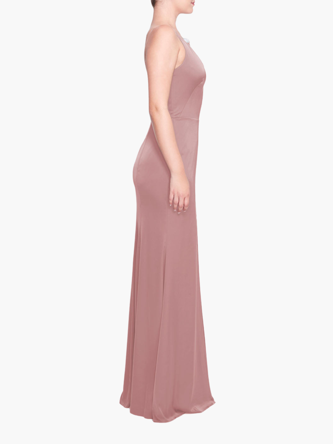 Emilia Charmuse Deep V Gown | Rose