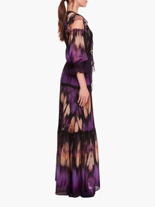 Abstract Viscose Maxi Dress | Purple Multi