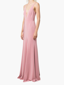 Crema Deep V Gown | Rose
