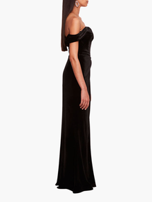 Velvet Plunging Gown | Black