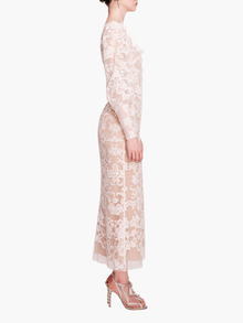 Long Sleeve Corded Midi Dress | Ivory