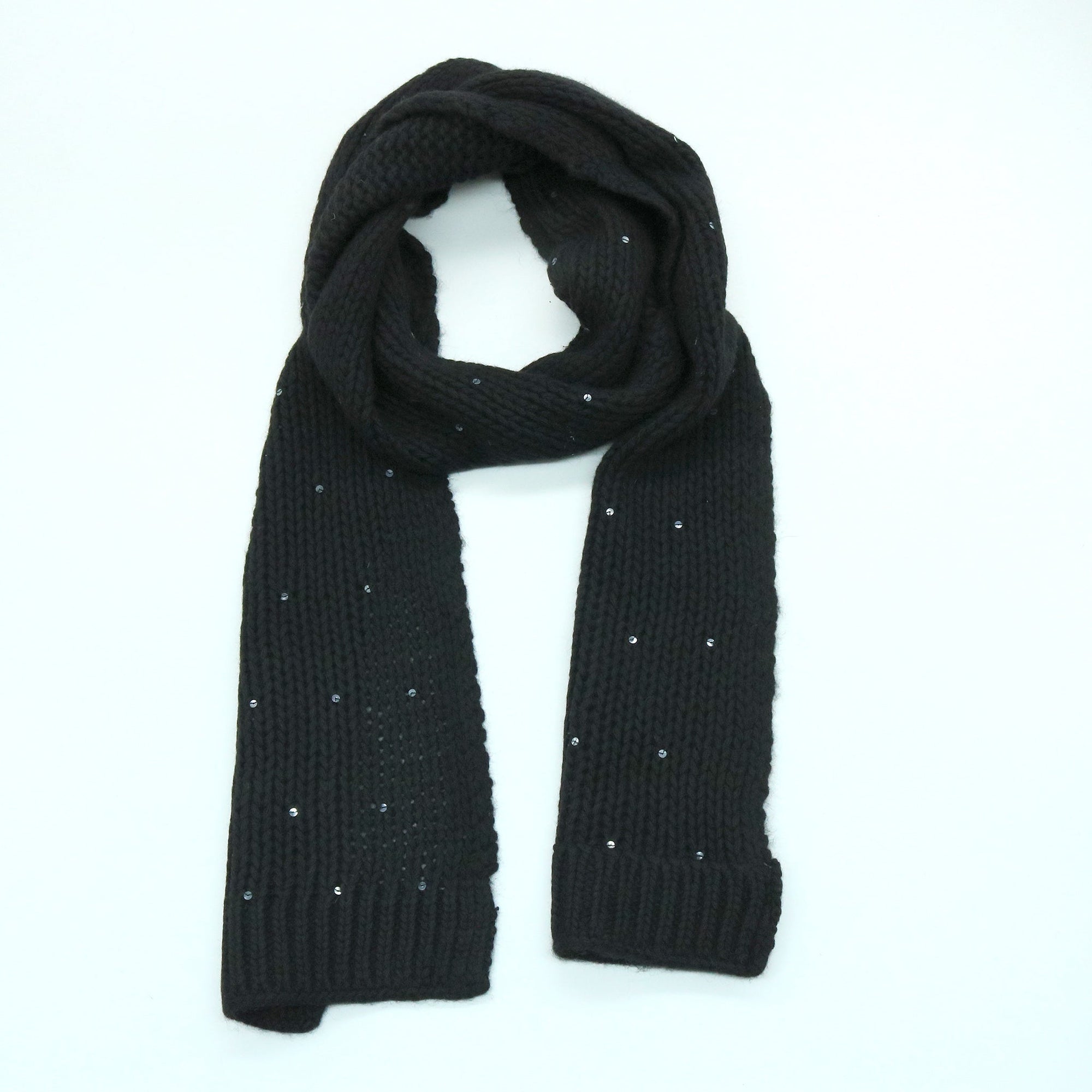 Scarf With Sequins | Black