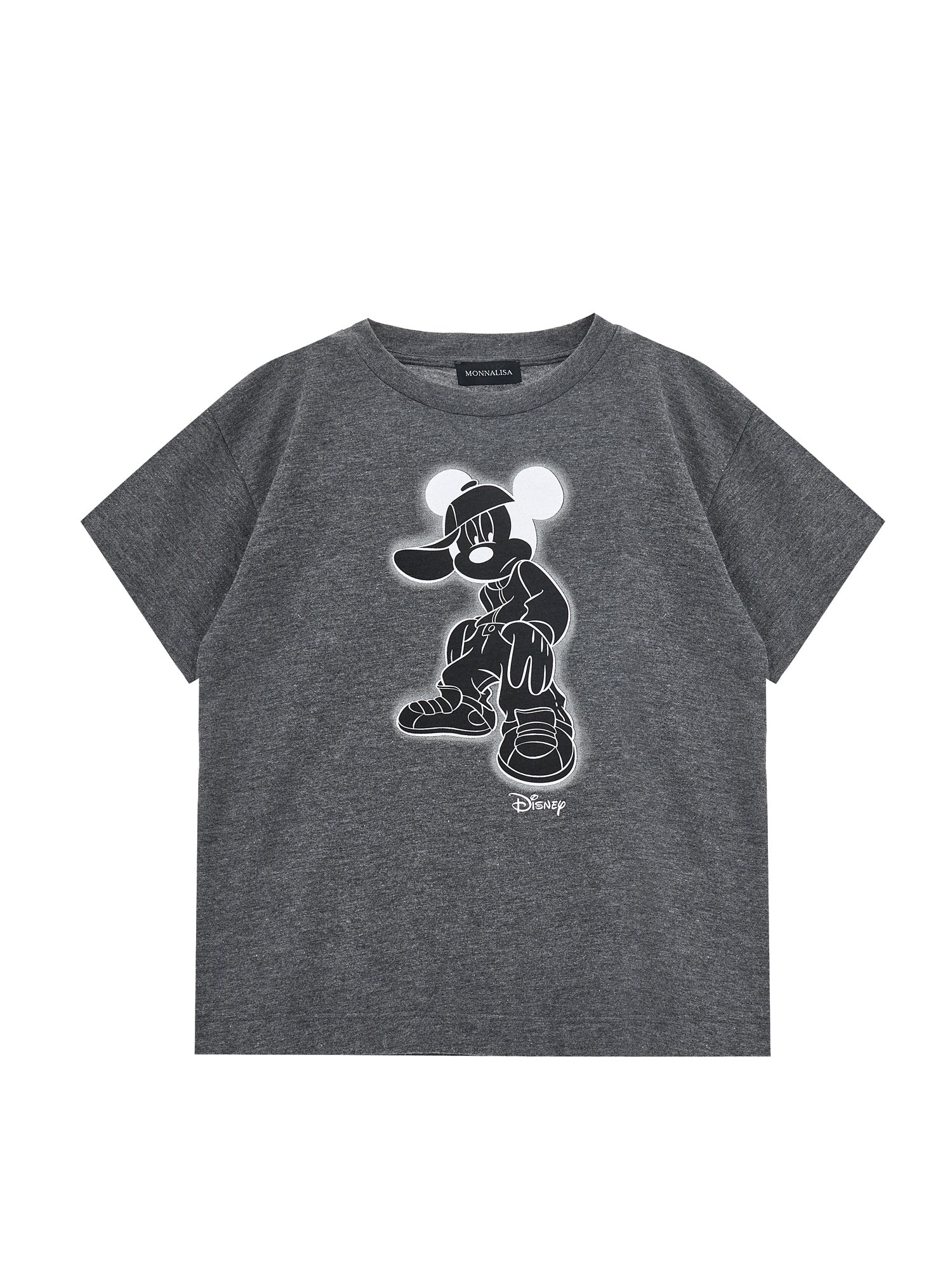 Boys | Mickey Mouse Jersey T-Shirt | Medium Grey/Cream