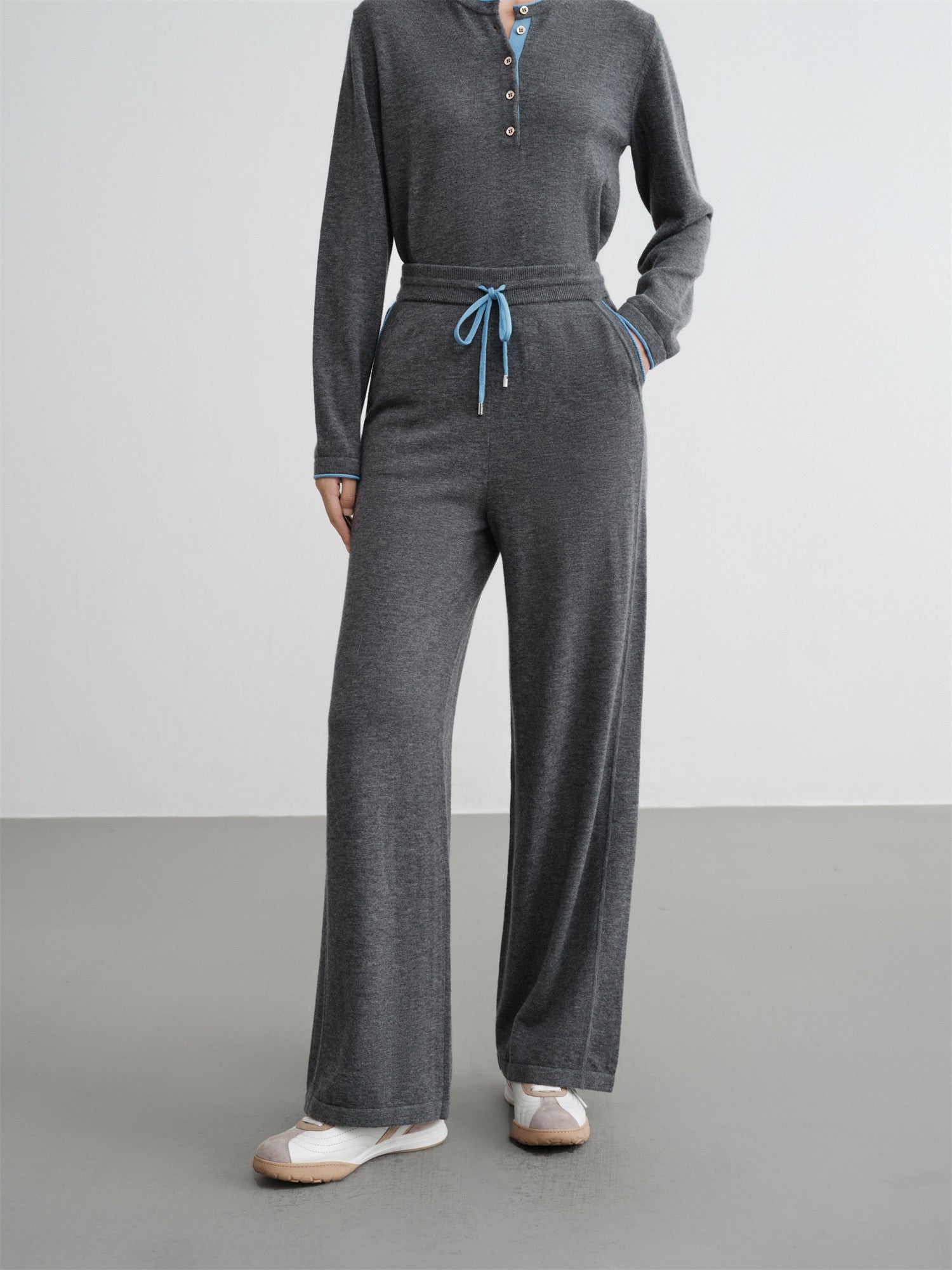 Cashmere Straight Pants | Grey