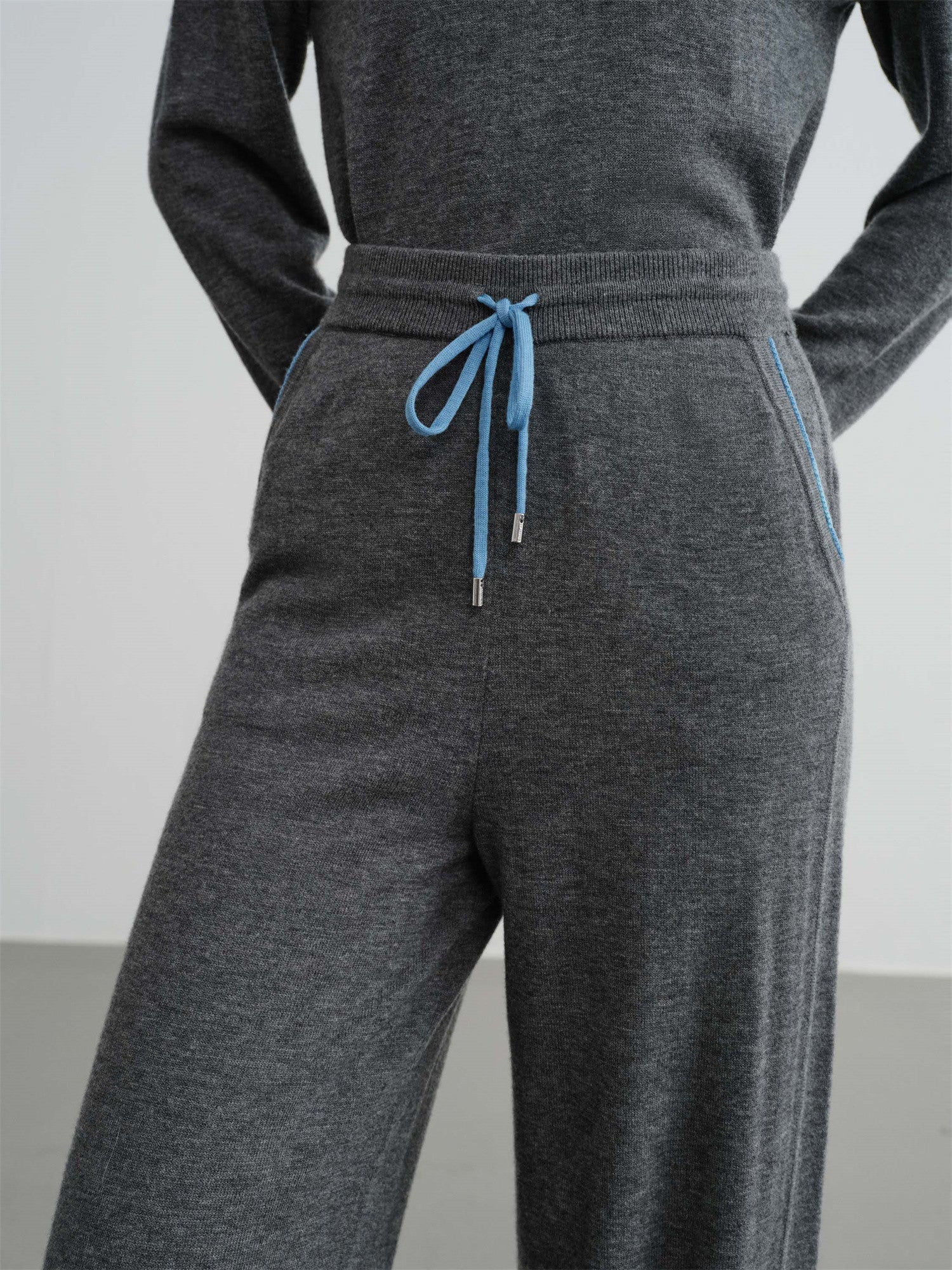 Cashmere Straight Pants | Grey