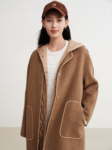 Wool Mid-Length Coat Jacket | Camel