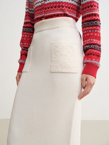 Wool Skirt | White