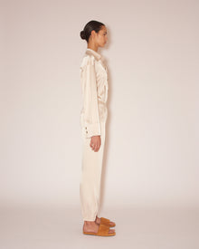 Jolien Slip-Satin Tapered Pants | Creme