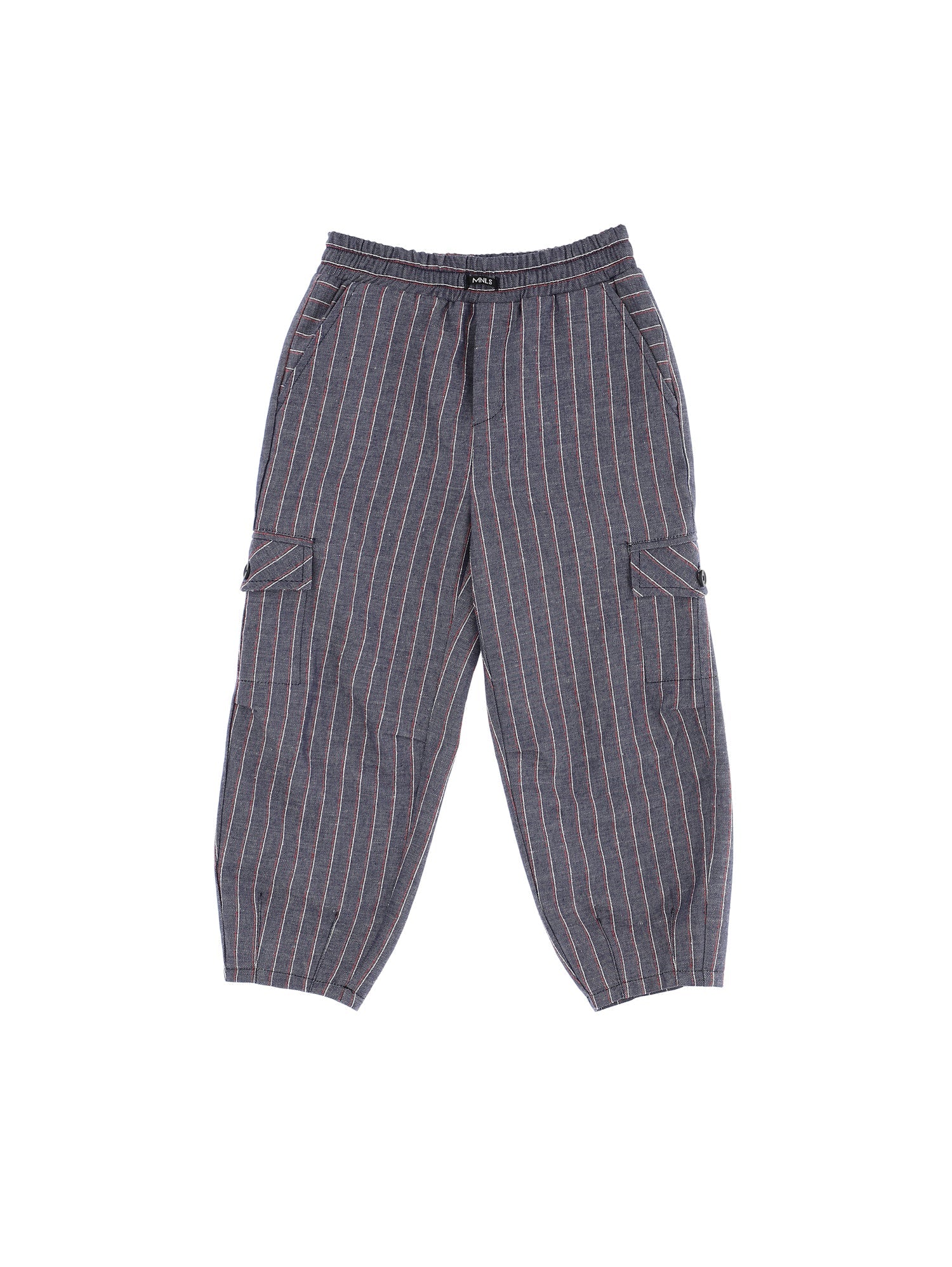 Boys | Pinstripe Denim Trousers | Stone Denim Blue