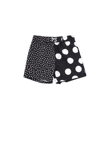 Boys | Polka Dot Print Beach Bermuda Shorts | Black/White