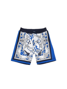 Boys | Nautical Print Piquet Bermuda Shorts | White/Blue