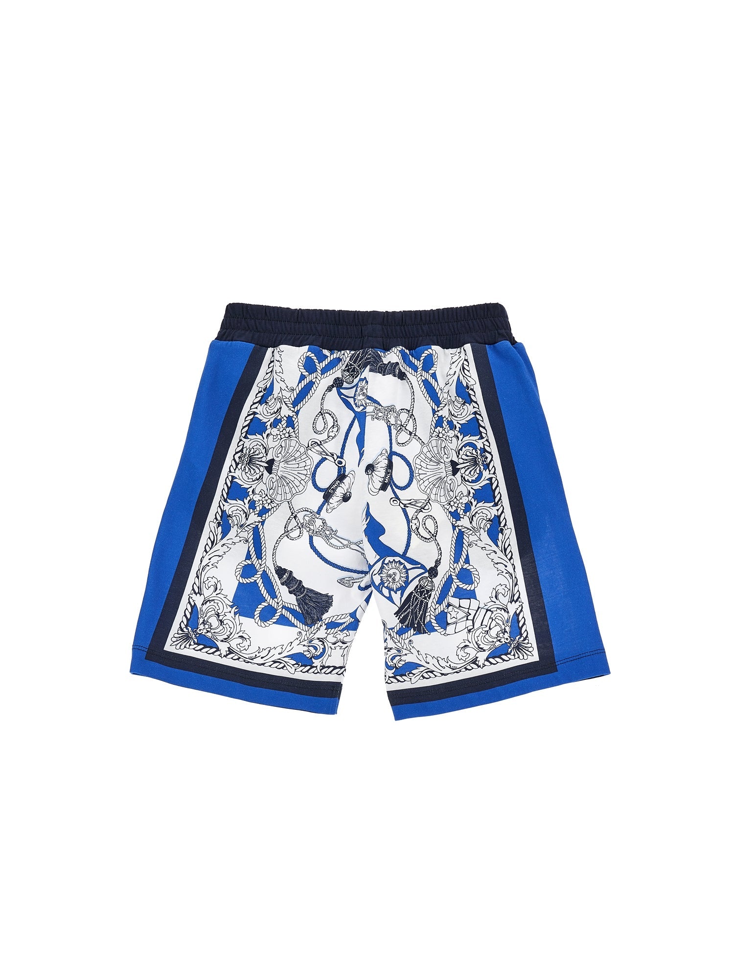 Boys | Nautical Print Piquet Bermuda Shorts | White/Blue