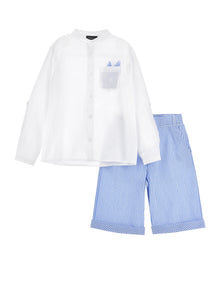 Boys | Two-Piece Seersucker Suit | Cloud/White