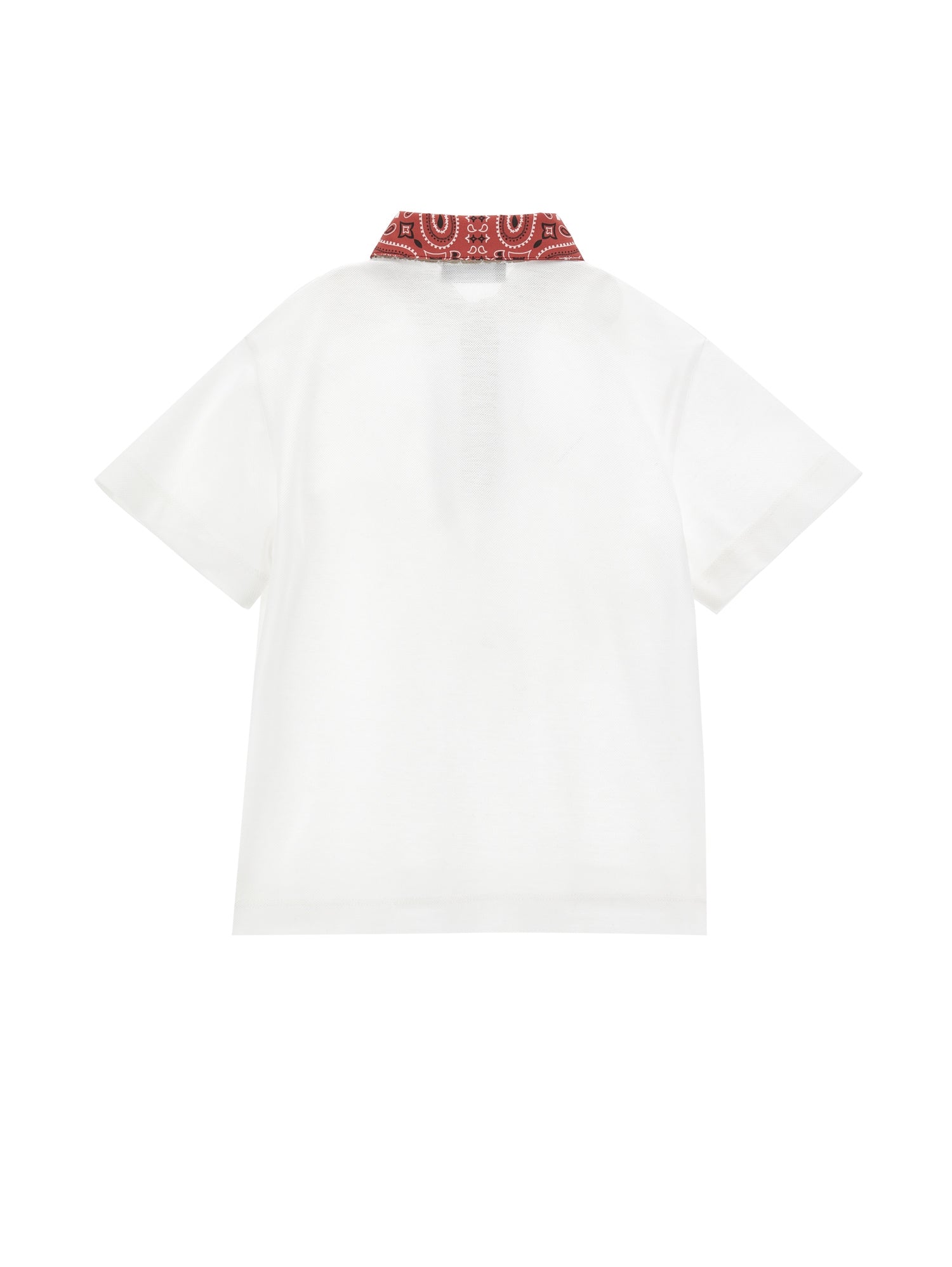 Boys | Paisley Piqué T-Shirt | White/Red