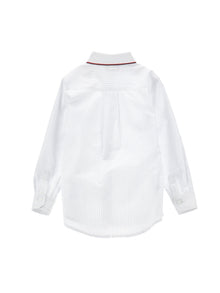 Boys | Micro Polka Dot Stripe Shirt | Cream/Blue