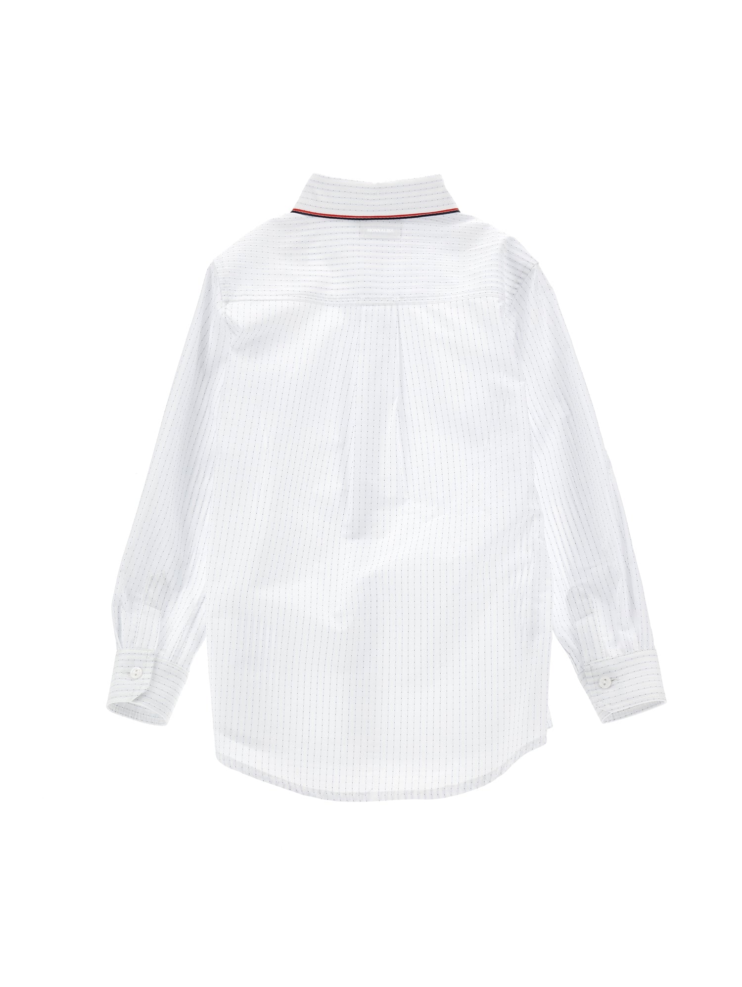 Boys | Micro Polka Dot Stripe Shirt | Cream/Blue