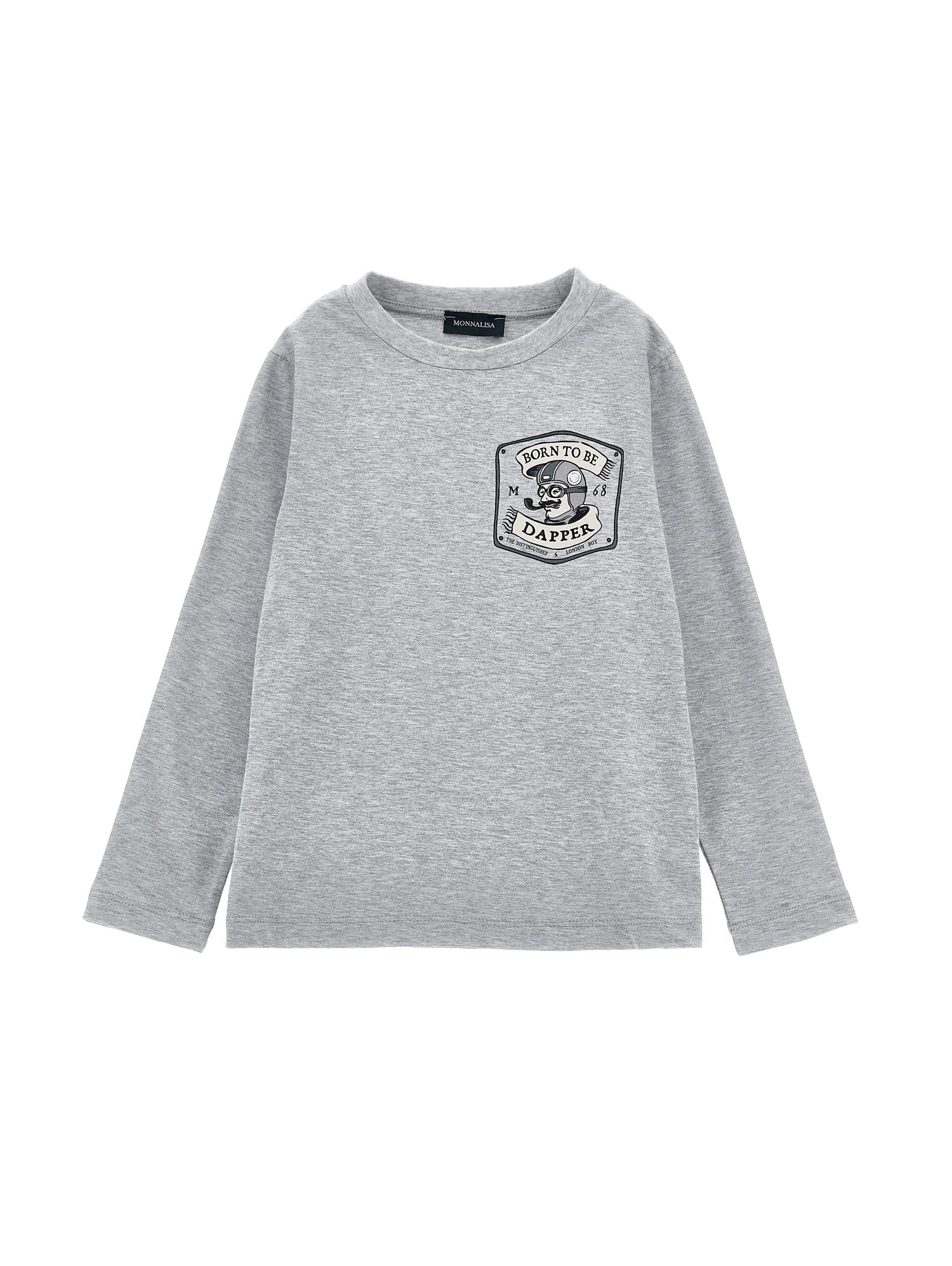 Boys | Dapper Print Organic Cotton T-Shirt | Grey